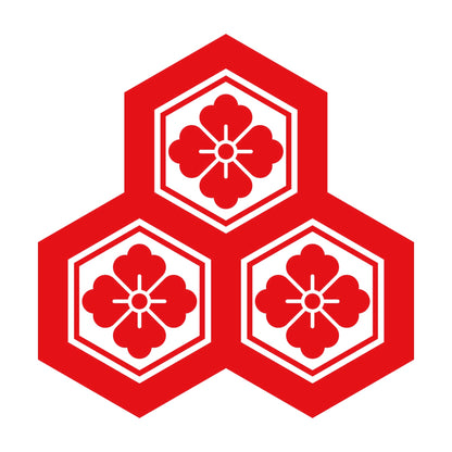 持ち合い三つ盛り亀甲に花角紋 8