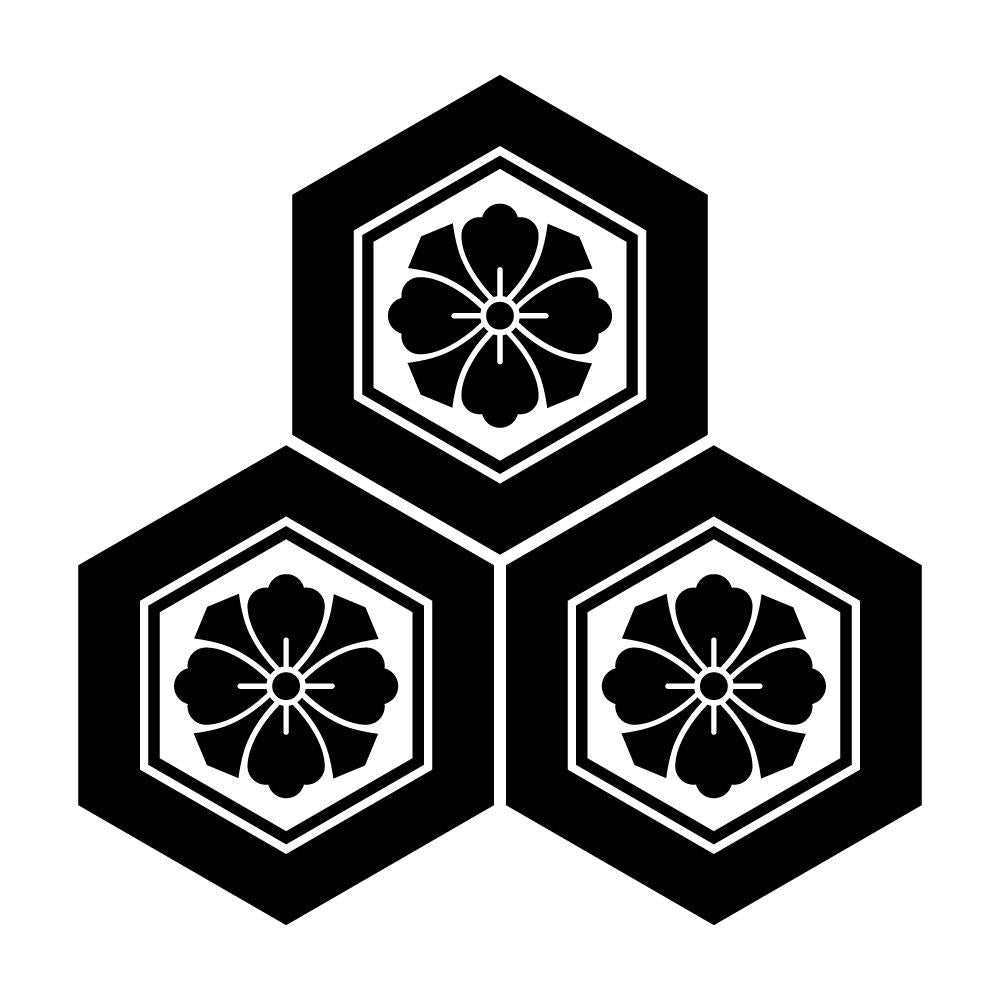三つ盛り亀甲に剣花角紋