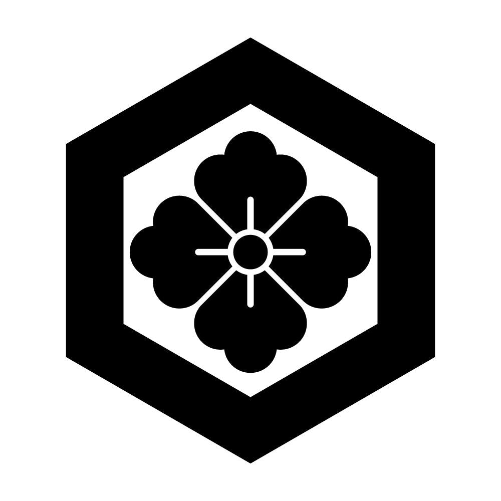 一重亀甲に花角紋