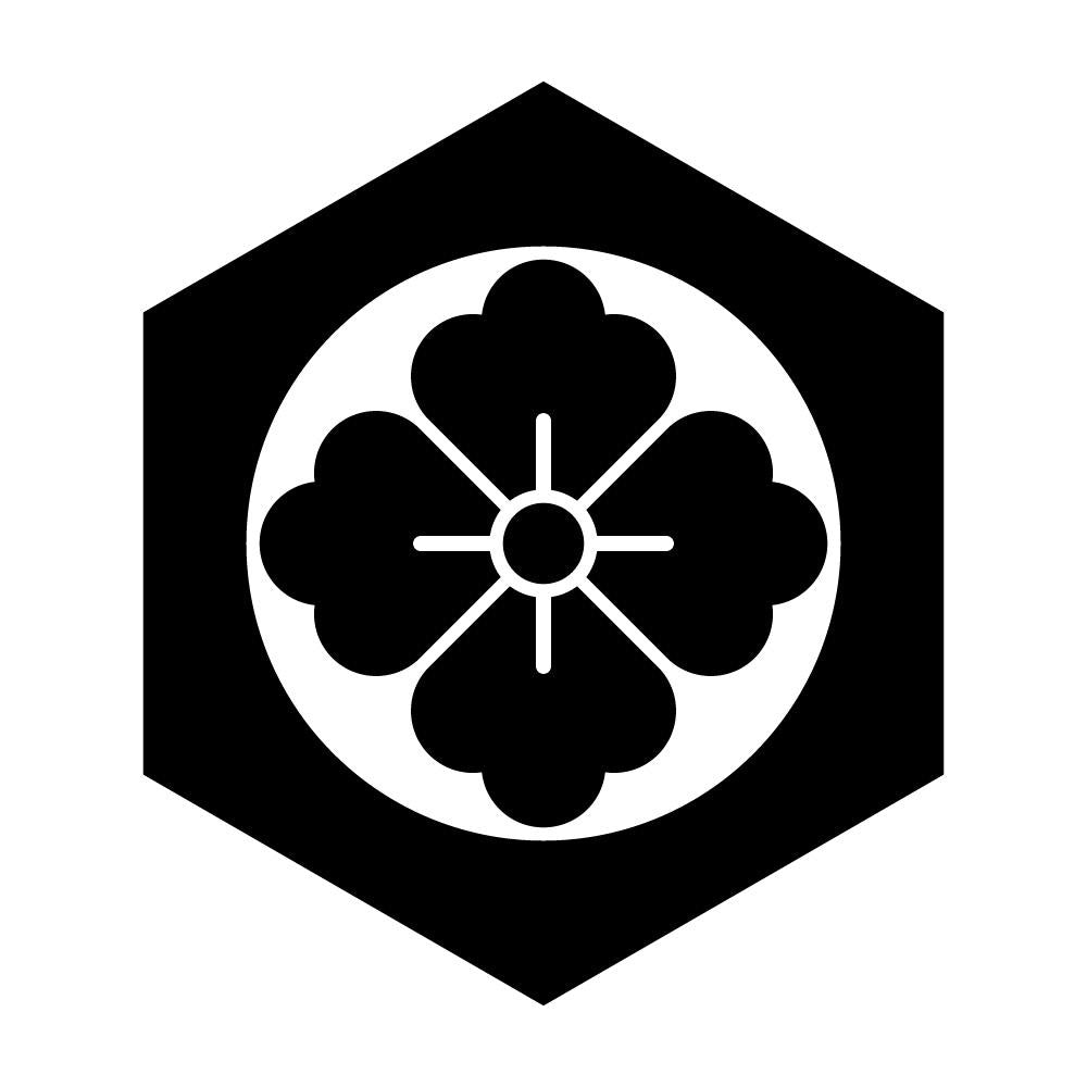 鉄砲亀甲に花角紋
