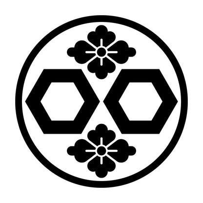 糸輪に二つ亀甲に花角紋
