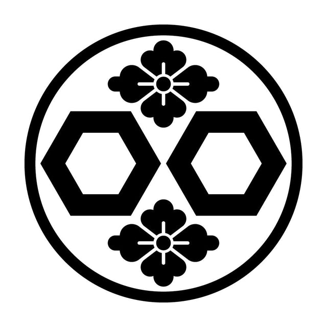 糸輪に二つ亀甲に花角紋