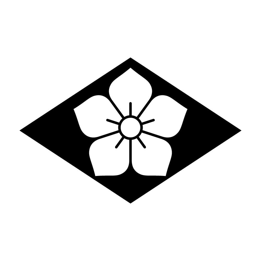 菱持ち地抜き桔梗紋