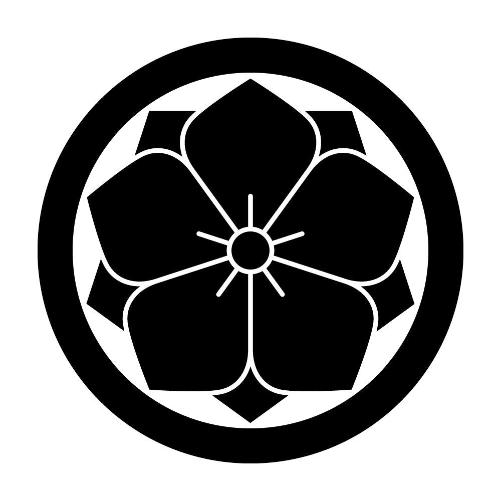 丸に八重桔梗紋