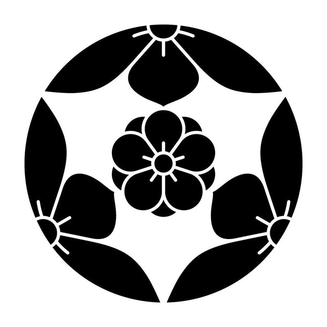 三つ割り桔梗に八重梅紋