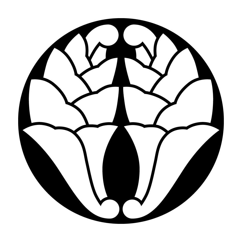 石持ち地抜き抱き杏葉紋
