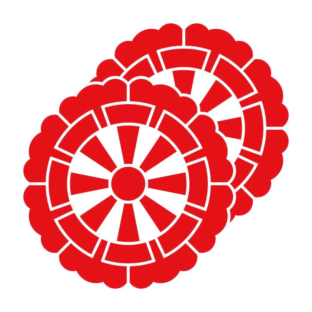 重ね花形源氏車紋 8
