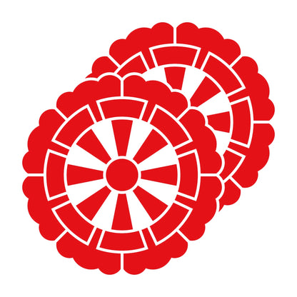 重ね花形源氏車紋 8
