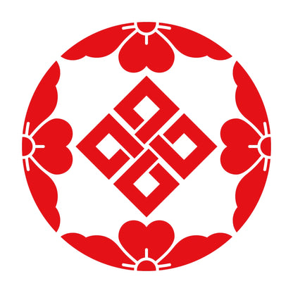 四つ割り桜結び四つ目紋 8