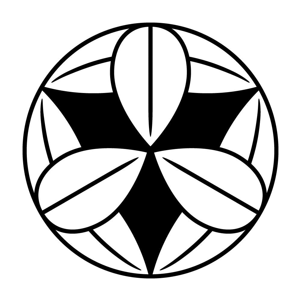 石持ち地抜き九枚笹紋