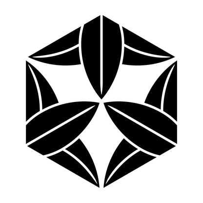 亀甲九枚笹紋