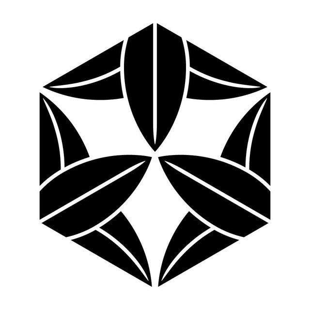 亀甲九枚笹紋