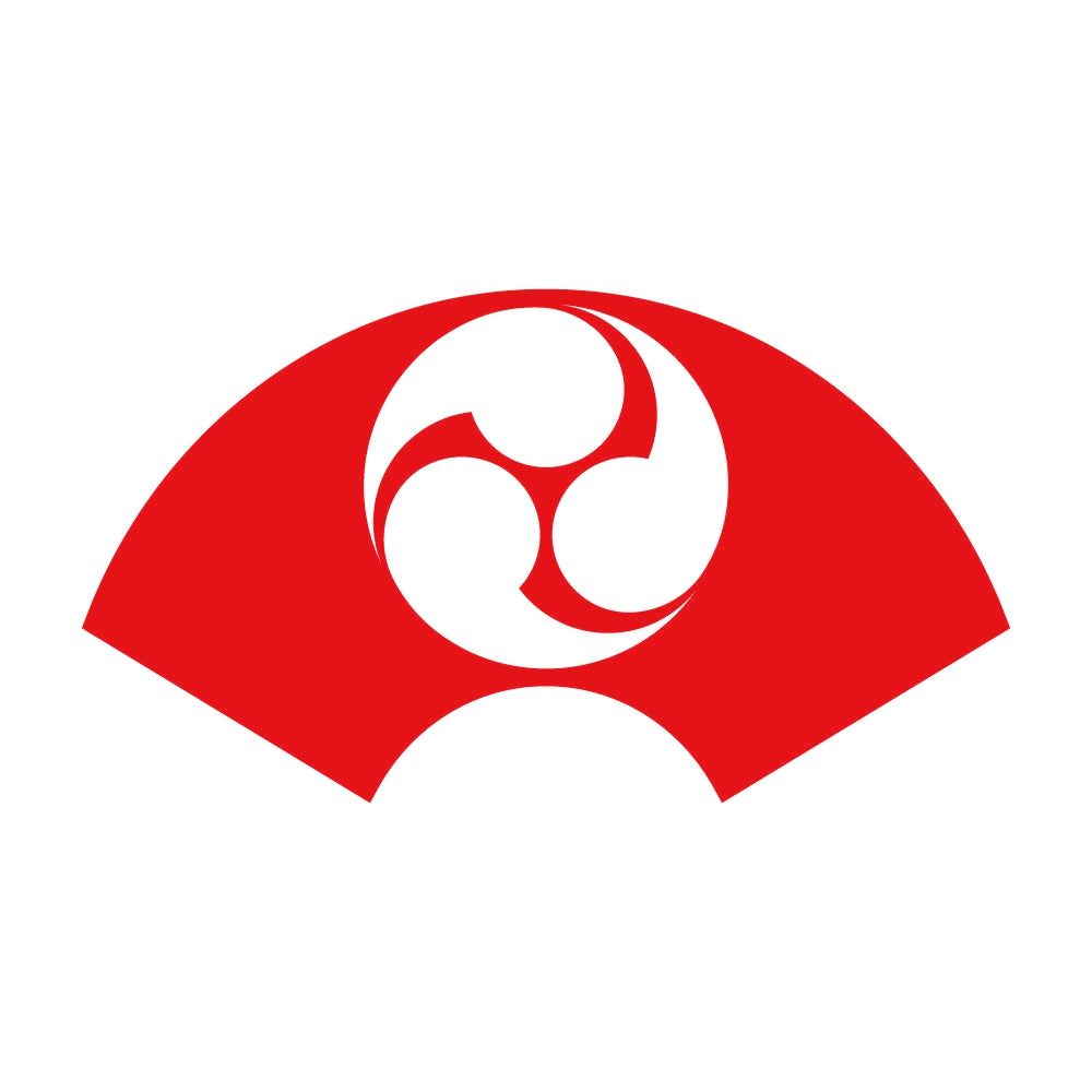地紙に地抜き三つ巴紋 8