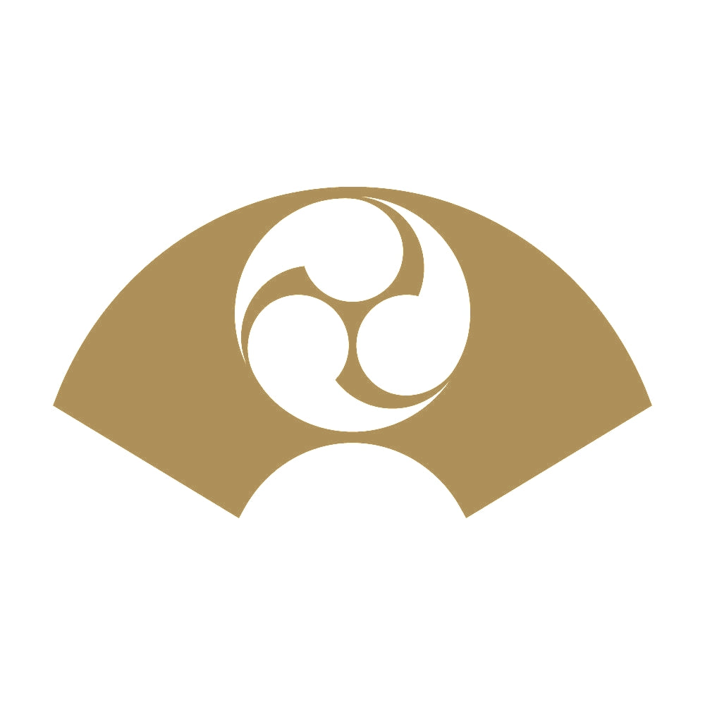 地紙に地抜き三つ巴紋 9