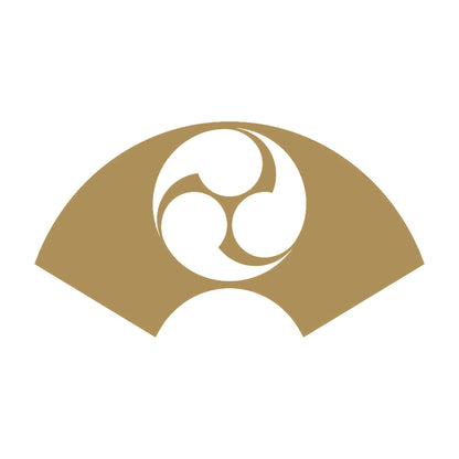 地紙に地抜き三つ巴紋 9