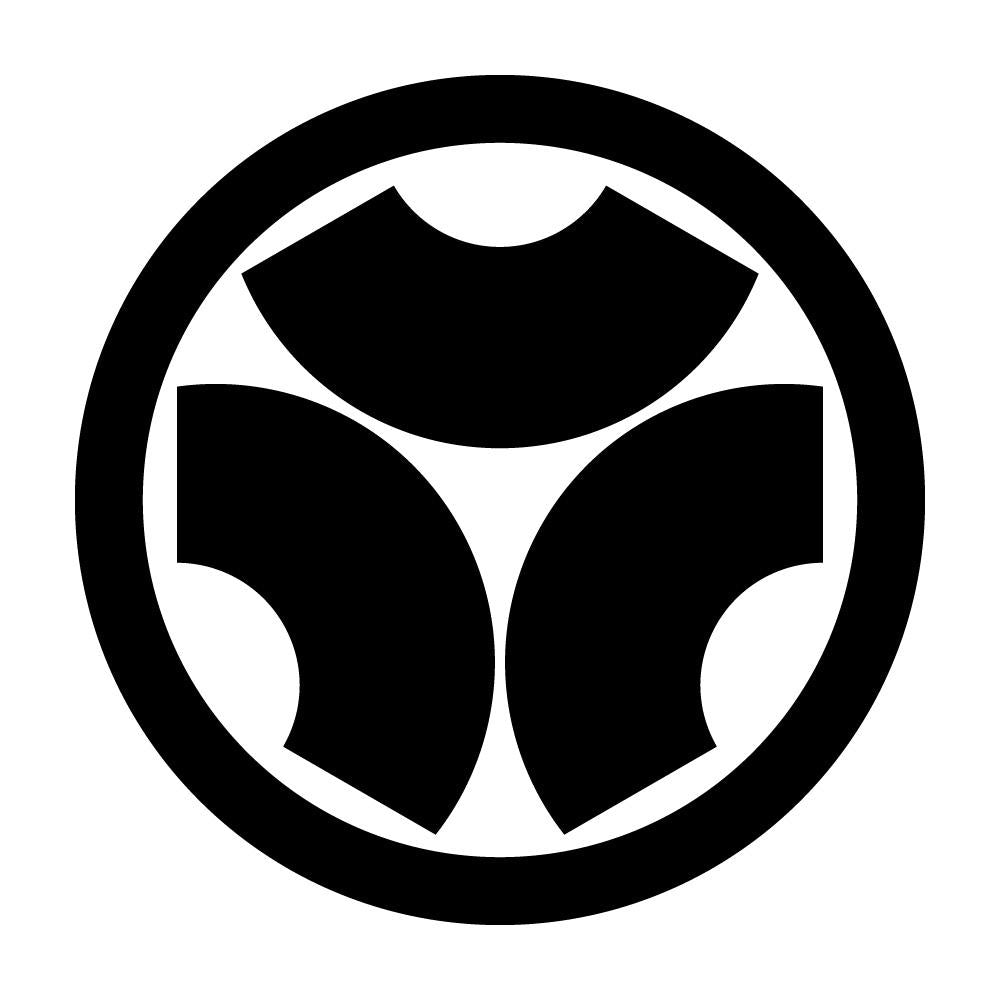 丸に頭合せ三つ地紙紋