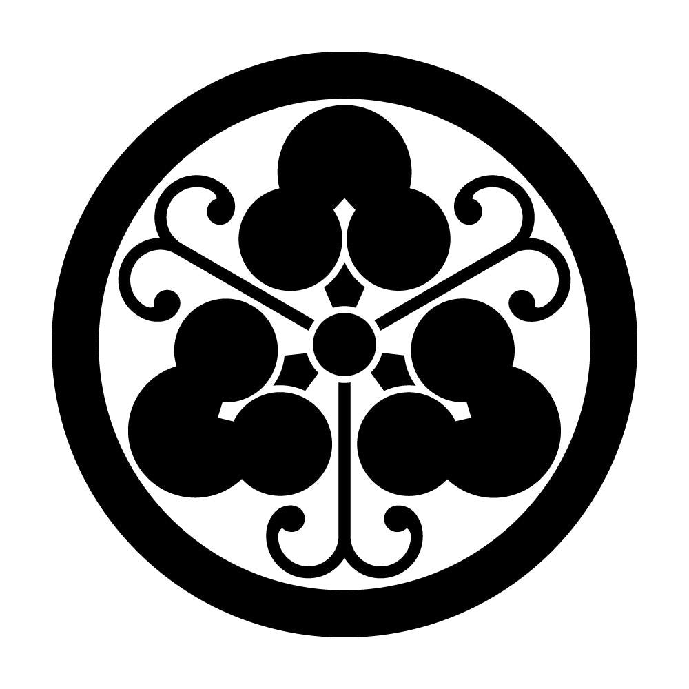 丸に蔓三つ洲浜紋