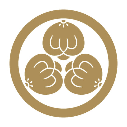 丸に葉なし三つ茶の実紋 9