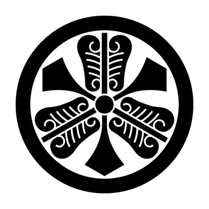 丸に剣三つ唐団扇紋