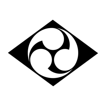 菱に地抜き三つ巴紋