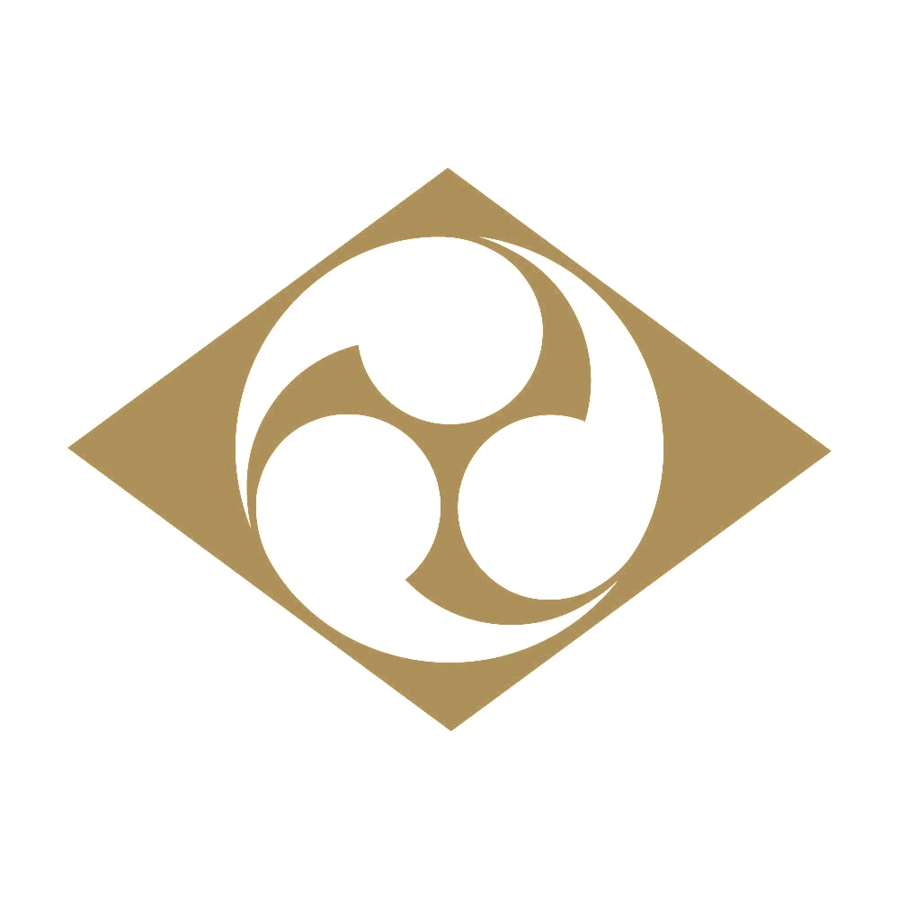 菱に地抜き三つ巴紋 9