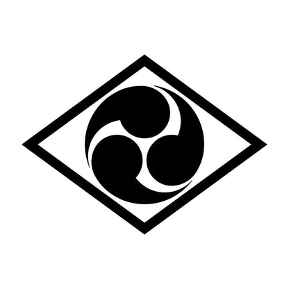 菱に三つ巴紋
