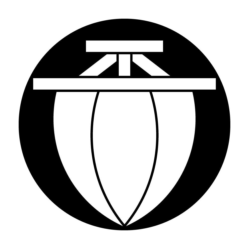 石持ち地抜き真向き帆紋