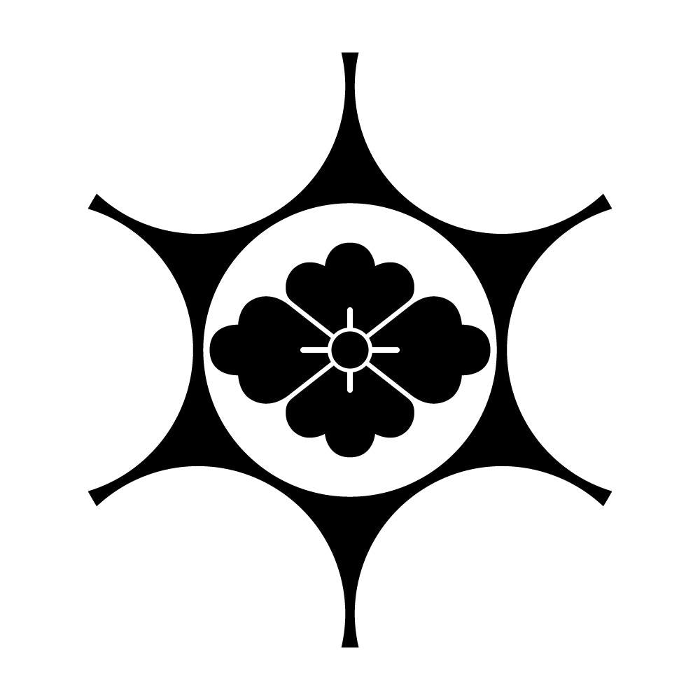 鞠挾みに花菱紋