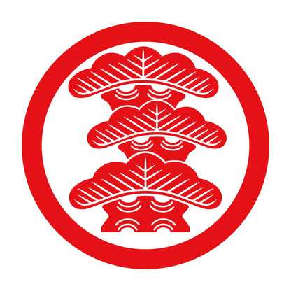 丸に右三階松紋 8
