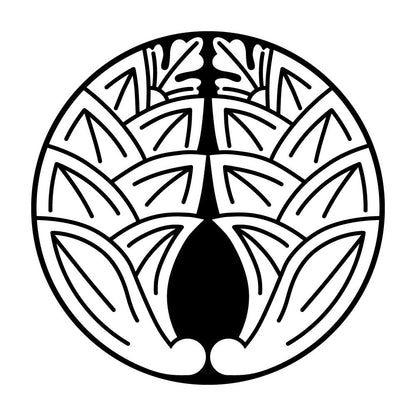 石持ち地抜き抱き茗荷紋