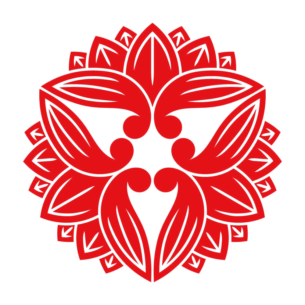 変わり三つ向かい茗荷崩し紋 8