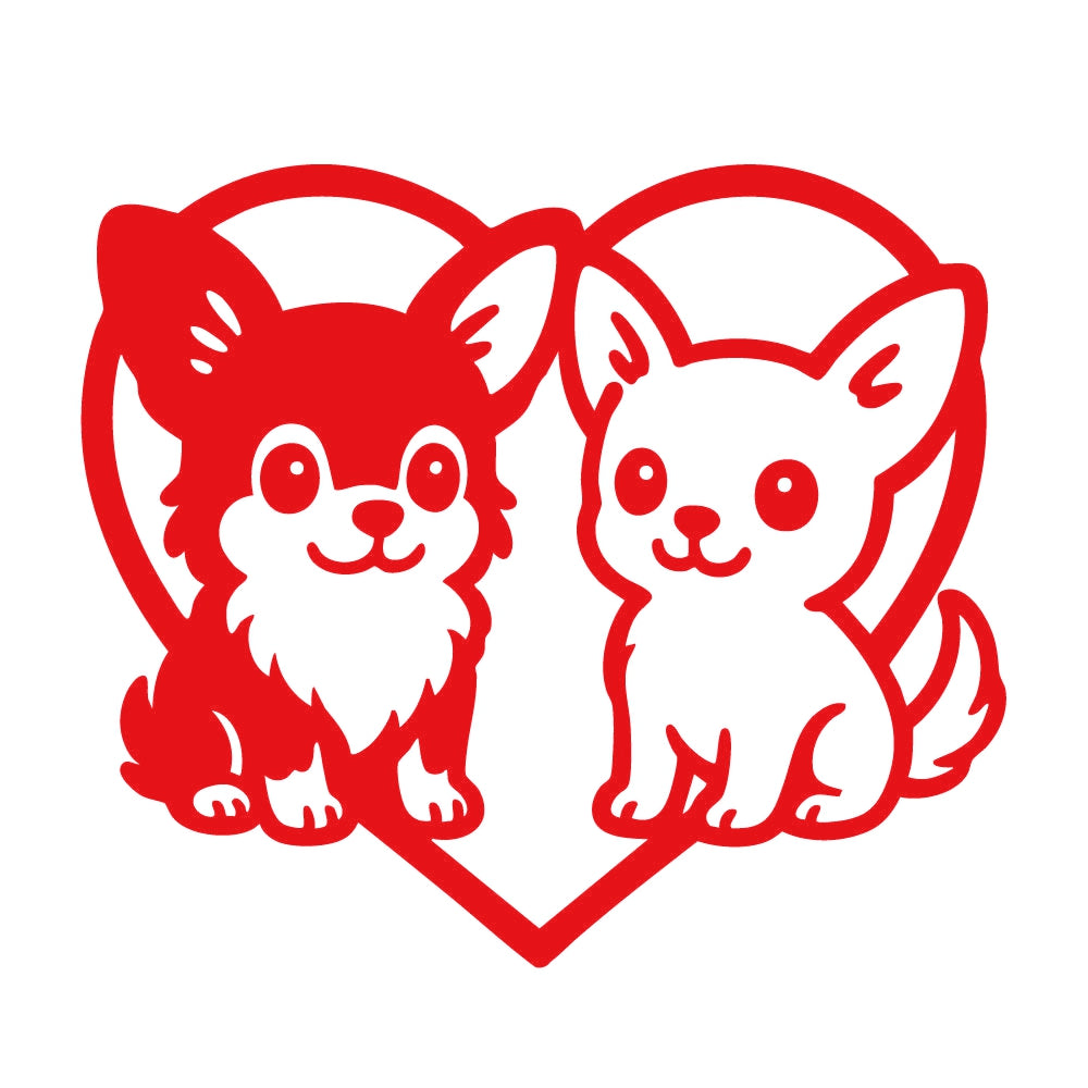 チワワのペアとハート 8