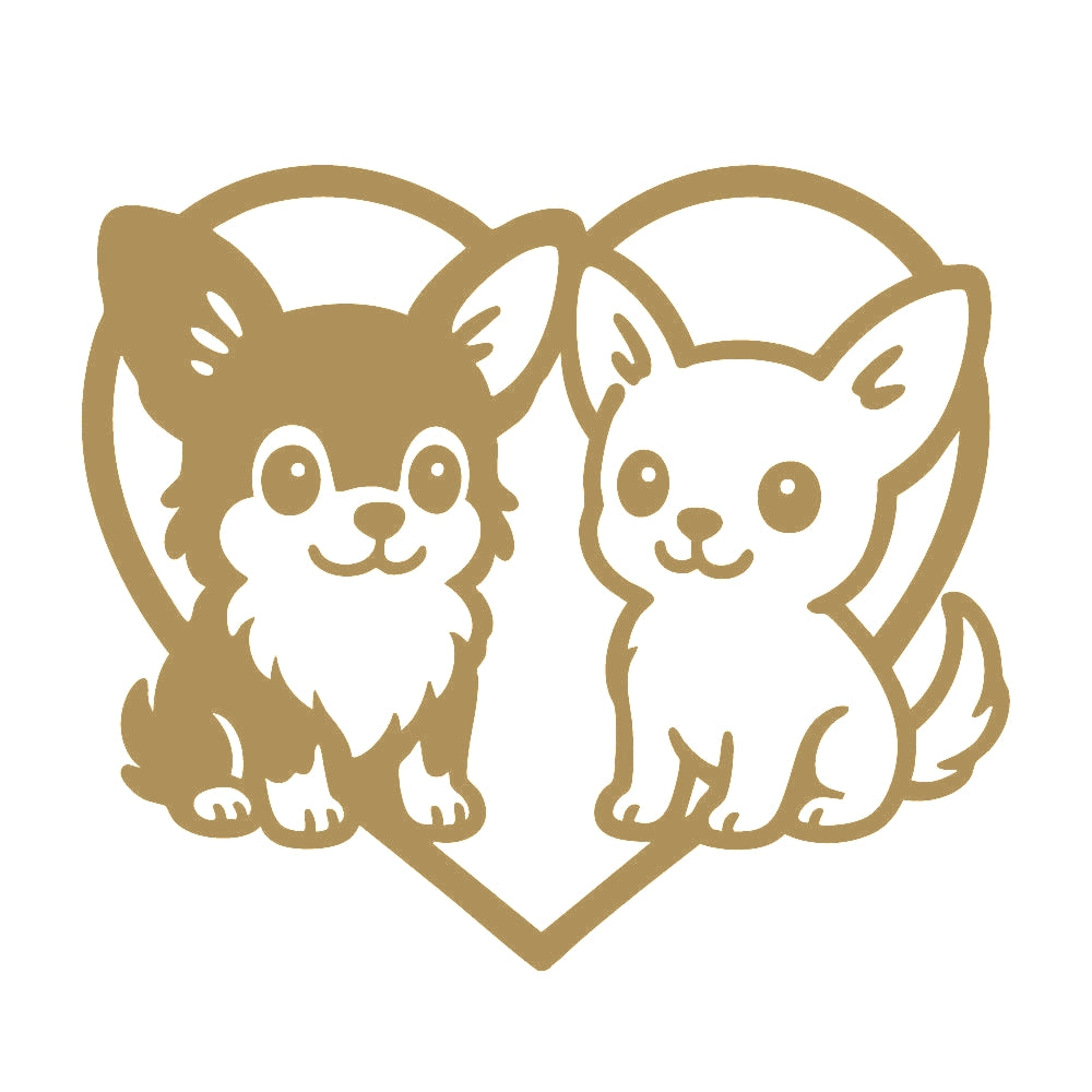 チワワのペアとハート 9
