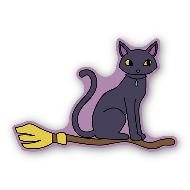 ほうき乗りの魔女猫