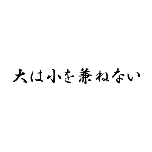 大は小を兼ねない