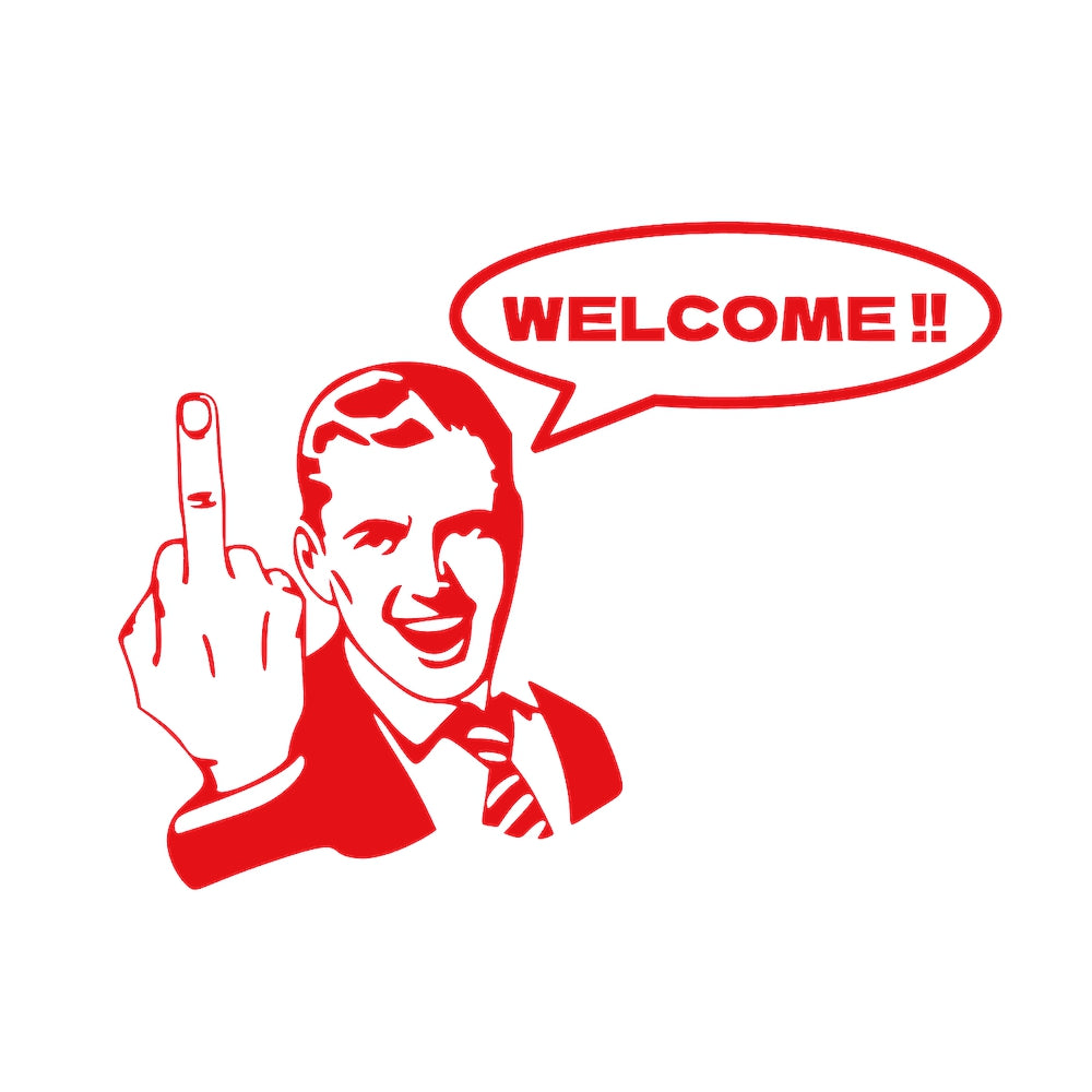 WELCOME!! (中指を立てる紳士)